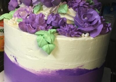 Ombre-Cake-with-Purple-Flowers